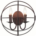 CWI Arza 2 Light Wall Sconce With Brown Finish