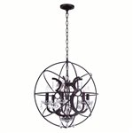 CWI Campechia 6 Light Up Chandelier With Brown Finish