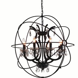 CWI Campechia 8 Light Up Chandelier With Brown Finish