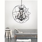 CWI Campechia 12 Light Up Chandelier With Brown Finish