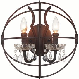 CWI Campechia 2 Light Wall Sconce With Brown Finish