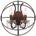 CWI Campechia 2 Light Wall Sconce With Brown Finish