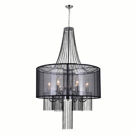 CWI Amelia 6 Light Drum Shade Chandelier With Chrome Finish