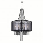 CWI Amelia 6 Light Drum Shade Chandelier With Chrome Finish