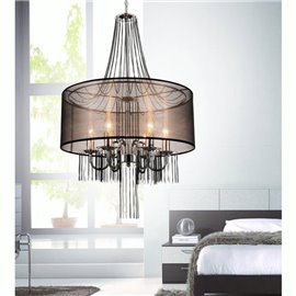 CWI Amelia 6 Light Drum Shade Chandelier With Chrome Finish