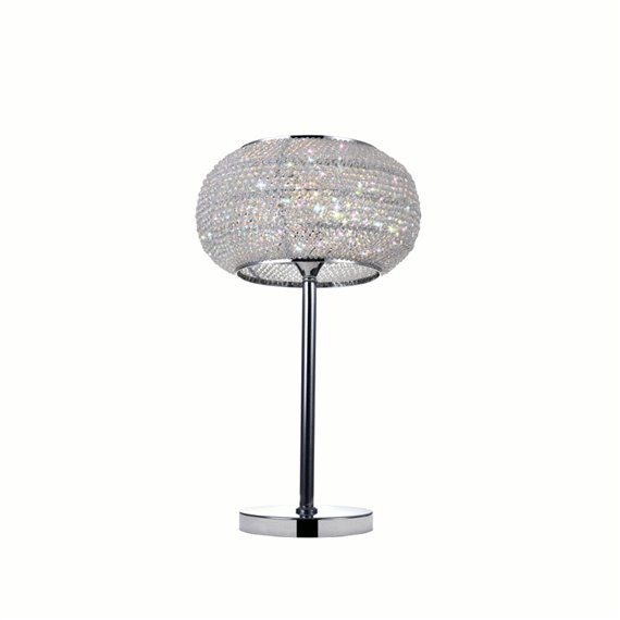 CWI Tiffany 1 Light Table Lamp With Chrome Finish