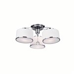 CWI Frosted 3 Light Drum Shade Flush Mount With Chrome Finish