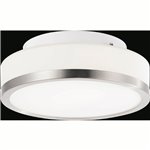 CWI Frosted 1 Light Drum Shade Flush Mount With Satin Nickel Finish