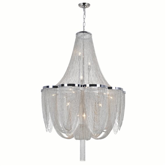 CWI Taylor 10 Light Down Chandelier With Chrome Finish