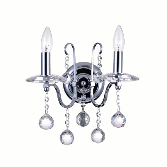 CWI Valentina 2 Light Wall Sconce With Chrome Finish