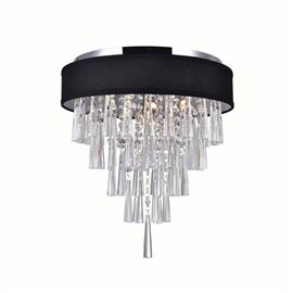 CWI Franca 4 Light Drum Shade Flush Mount With Chrome Finish