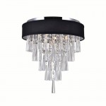 CWI Franca 4 Light Drum Shade Flush Mount With Chrome Finish