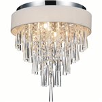 CWI Franca 4 Light Drum Shade Flush Mount With Chrome Finish