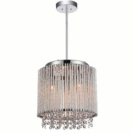 CWI Claire 3 Light Drum Shade Mini Pendant With Chrome Finish