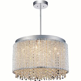 CWI Claire 10 Light Drum Shade Chandelier With Chrome Finish