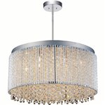 CWI Claire 12 Light Drum Shade Chandelier With Chrome Finish