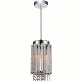 CWI Claire 2 Light Drum Shade Mini Pendant With Chrome Finish