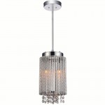 CWI Claire 2 Light Drum Shade Mini Pendant With Chrome Finish