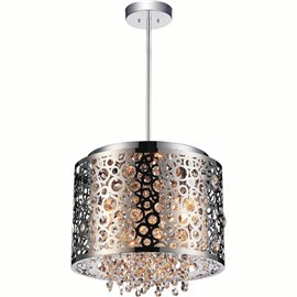 CWI Bubbles 4 Light Drum Shade Mini Pendant With Chrome Finish