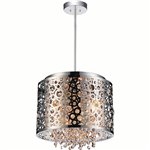 CWI Bubbles 4 Light Drum Shade Mini Pendant With Chrome Finish