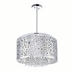 CWI Bubbles 6 Light Drum Shade Chandelier With Chrome Finish