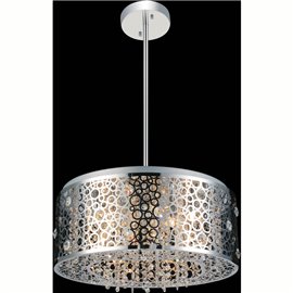 CWI Bubbles 7 Light Drum Shade Chandelier With Chrome Finish