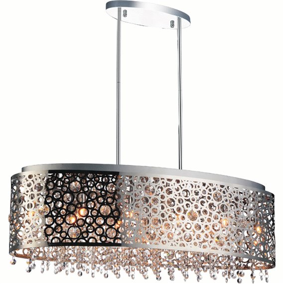 CWI Bubbles 11 Light Drum Shade Chandelier With Chrome Finish