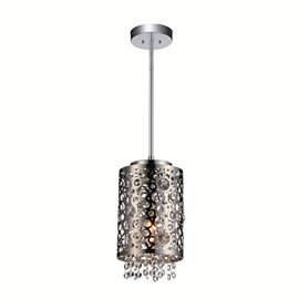 CWI Bubbles 1 Light Drum Shade Mini Pendant With Chrome Finish