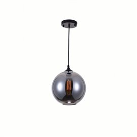 CWI Glass 1 Light Down Mini Pendant With Smoke Finish