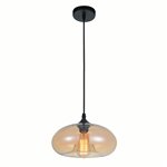 CWI Glass 1 Light Down Mini Pendant With Amber Finish