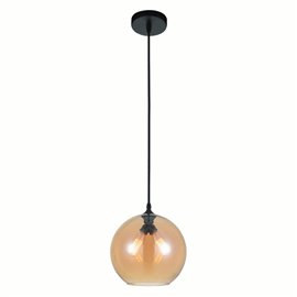 CWI Glass 2 Light Down Mini Pendant With Amber Finish