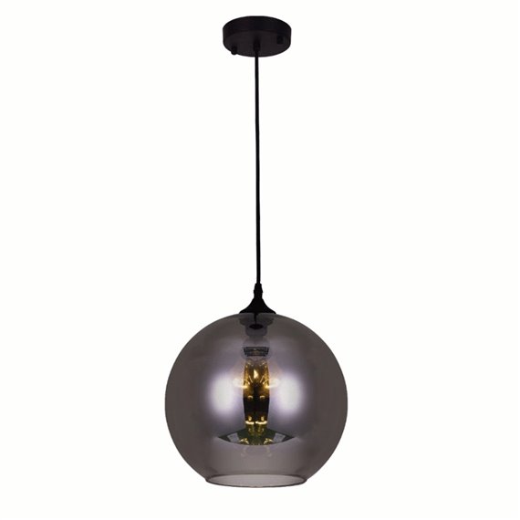 CWI Glass 2 Light Down Mini Pendant With Smoke Finish