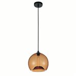 CWI Glass 1 Light Down Mini Pendant With Amber Finish