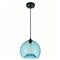 CWI Glass 1 Light Down Mini Pendant With Blue Finish