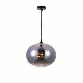 CWI Glass 4 Light Down Pendant With Smoke Finish