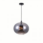 CWI Glass 4 Light Down Pendant With Smoke Finish