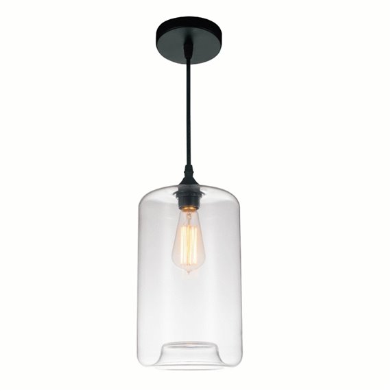 CWI Glass 1 Light Down Mini Pendant With Clear Finish