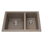 Kindred KGDC2RU Granite undermount combination bowl includes grid