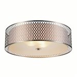 CWI Mikayla 5 Light Drum Shade Flush Mount With Satin Nickel Finish