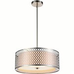 CWI Mikayla 3 Light Drum Shade Chandelier With Satin Nickel Finish