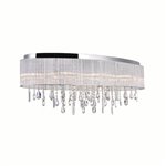 CWI Jacquimo 10 Light Drum Shade Flush Mount With Chrome Finish