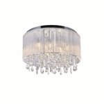 CWI Benson 9 Light Drum Shade Flush Mount With Chrome Finish