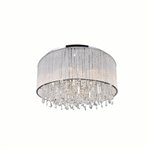 CWI Benson 14 Light Drum Shade Flush Mount With Chrome Finish