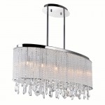 CWI Benson 5 Light Drum Shade Chandelier With Chrome Finish