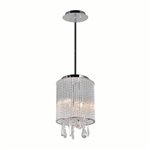 CWI Benson 2 Light Drum Shade Mini Pendant With Chrome Finish