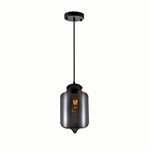 CWI Glass 1 Light Down Mini Pendant With Smoke Finish