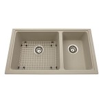 Kindred KGDC2RU Granite undermount combination bowl includes grid