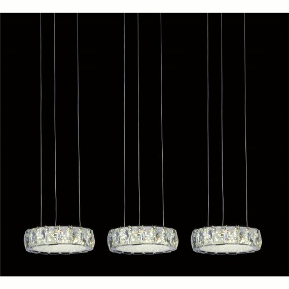 CWI Milan LED Multi Light Pendant With Chrome Finish