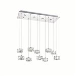 CWI Milan LED Multi Light Pendant With Chrome Finish