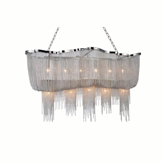 CWI Secca 13 Light Down Chandelier With Chrome Finish